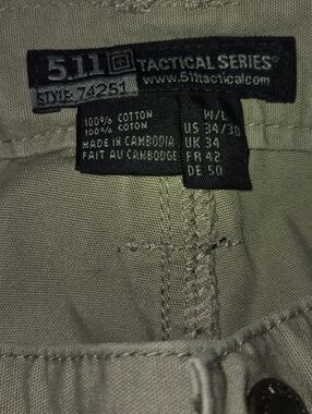 Original 5.11 Tactical Cargo Pants, Khaki, 34x30, Model 74251